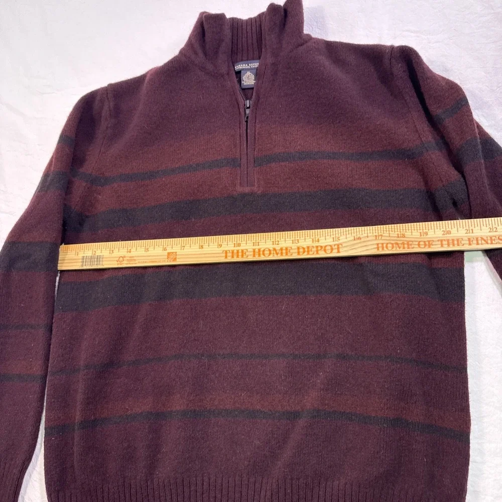 VTG Banana Republic 1/4 Zip Lambswool Cashmere Sweater Men XL Measures L To M
